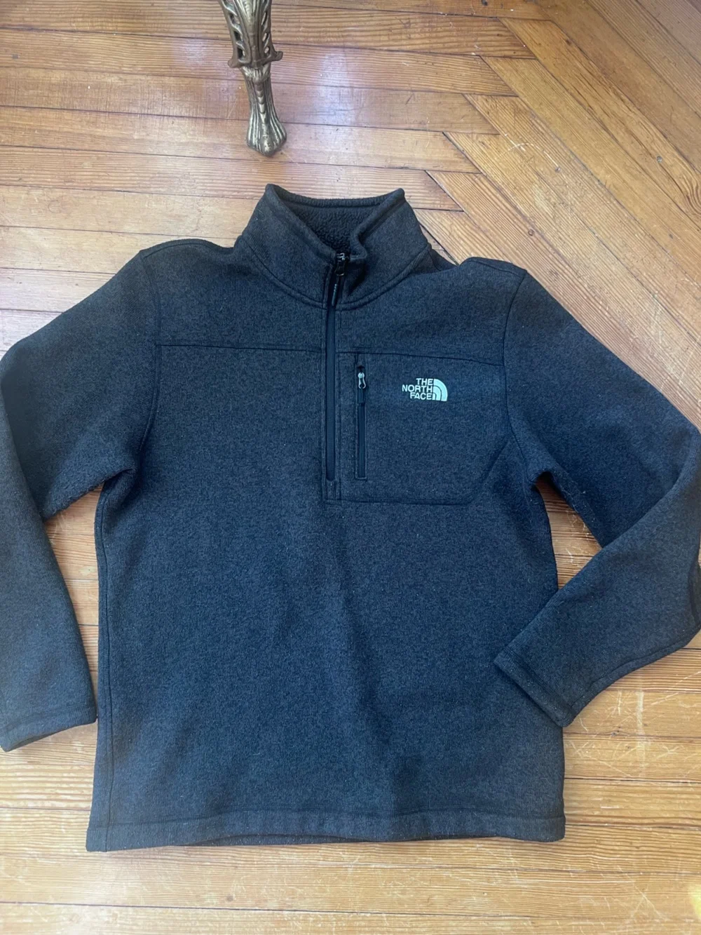 The North Face Dark grey  Fleece Pullover with Chest Zip Pocket Large